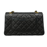 【6gb0935】シャネル ショルダーバッグ マトラッセ Wフラップ Wチェーン ラムスキン ブラック ゴールド金具【中古】レディース