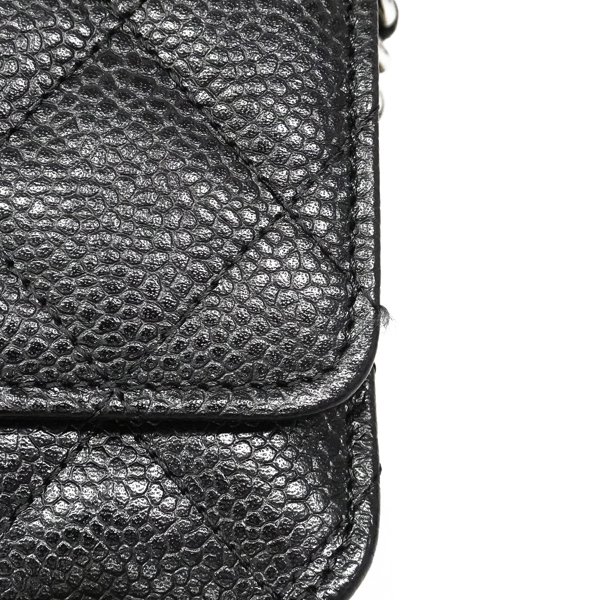 【6gb0936】シャネル ショルダーウォレット マトラッセ チェーンショルダー キャビアスキン ブラック シルバー金具【中古】レディース