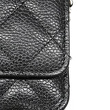 【6gb0936】シャネル ショルダーウォレット マトラッセ チェーンショルダー キャビアスキン ブラック シルバー金具【中古】レディース