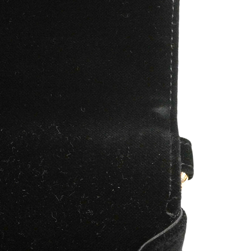 【6gb0946-k】シャネル ハンドバッグ マトラッセ ベロア ブラック シャンパンゴールド金具【中古】レディース
