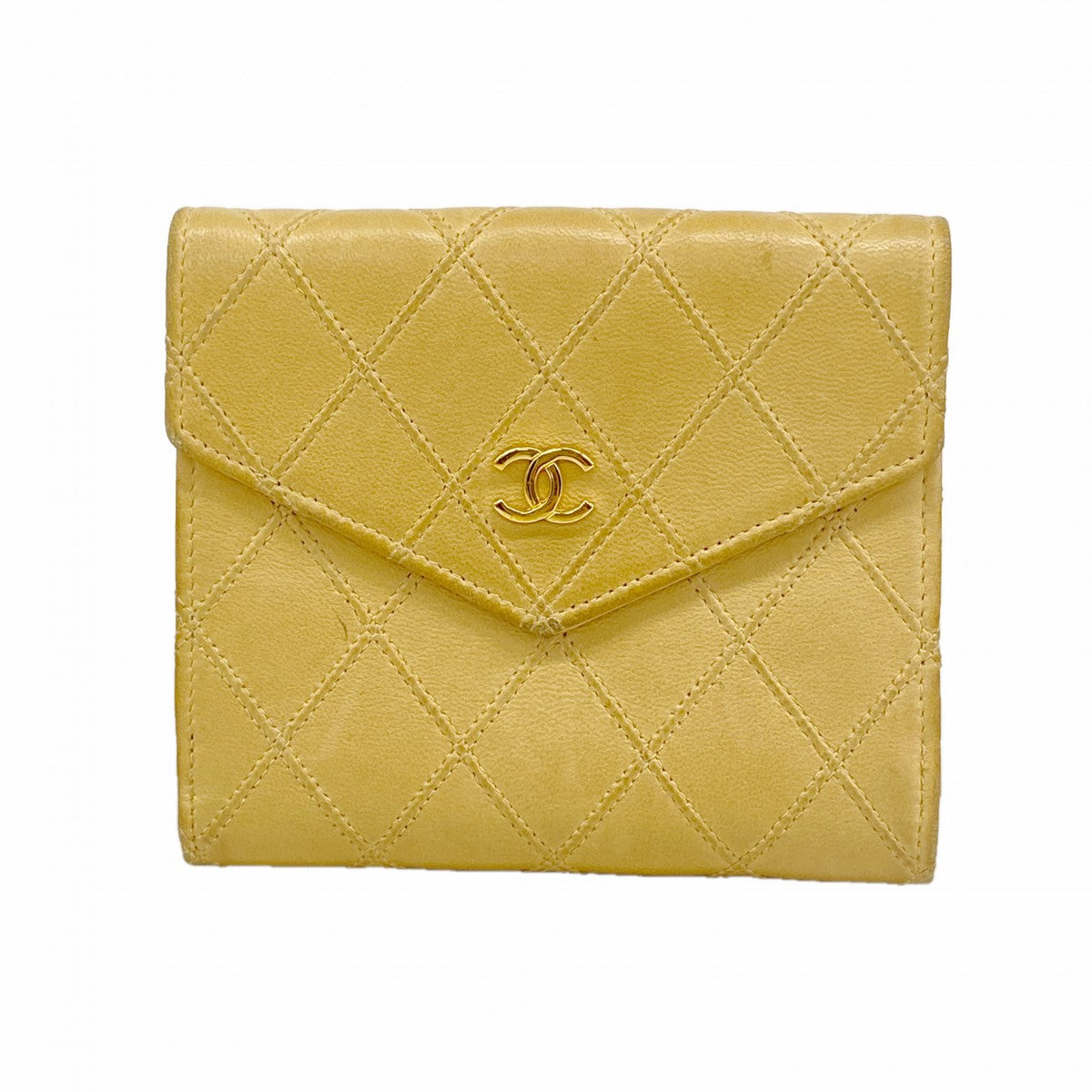 【6gb0976-k】シャネル 財布 ビコローレ レザー ベージュ ゴールド金具【中古】レディース
