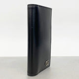 【6gb0983-k】グッチ 長財布 GGマーモント 428740 レザー ブラック シルバー金具【中古】メンズ