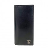 【6gb0983-k】グッチ 長財布 GGマーモント 428740 レザー ブラック シルバー金具【中古】メンズ