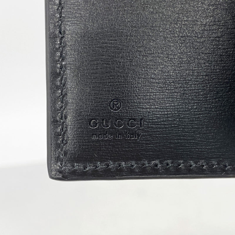 【6gb0983-k】グッチ 長財布 GGマーモント 428740 レザー ブラック シルバー金具【中古】メンズ