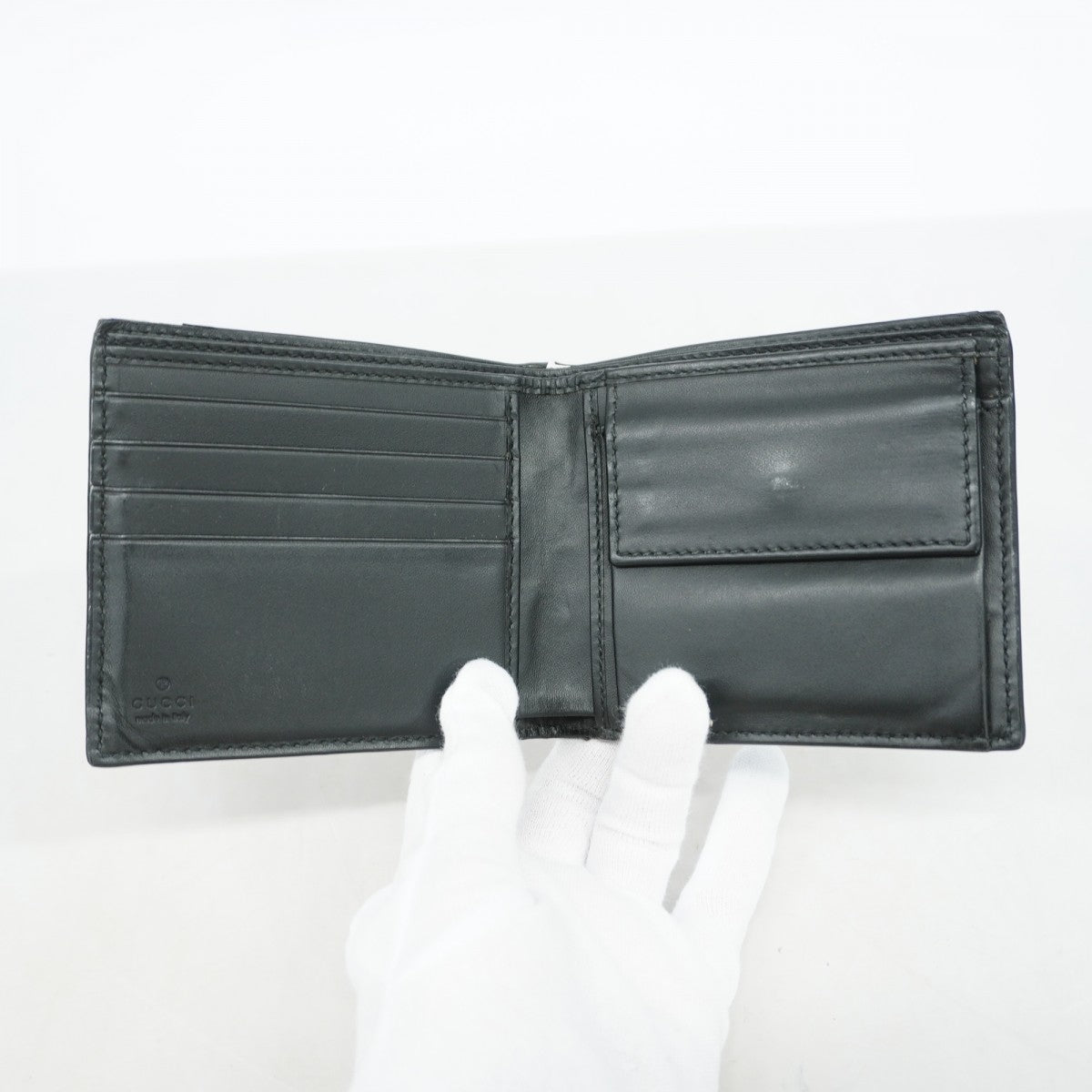 【6gb1006-k】グッチ 財布 GGスプリーム/シェリーライン 408826 PVC ブラック【中古】メンズ