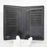 【6gb1059-k】シャネル 長財布 ココジャケットモチーフ レザー ブラック シルバー金具【中古】レディース
