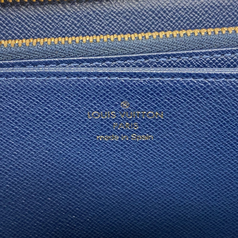 【6gb1092-k】ルイヴィトン 長財布 モノグラム・ジャガード デニム ジッピーウォレット M81226 マリーヌ【中古】レディース