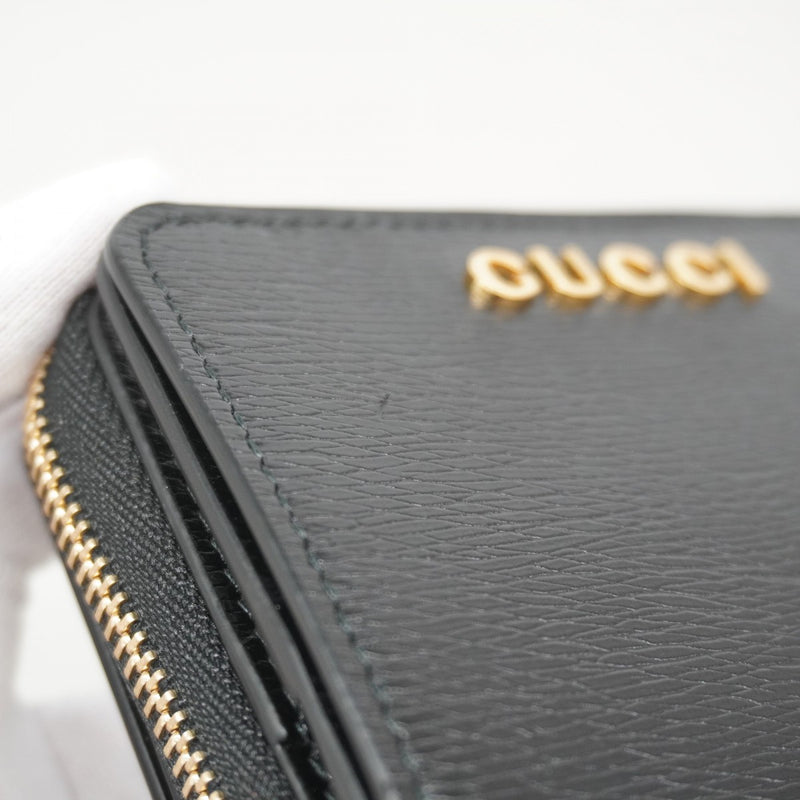 【6gb1109-k】グッチ 財布 772639 レザー ブラック ゴールド金具【中古】レディース