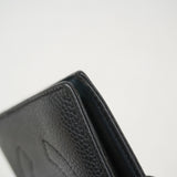 【6gb1112-k】シャネル 財布 キャビアスキン ブラック ゴールド金具【中古】レディース
