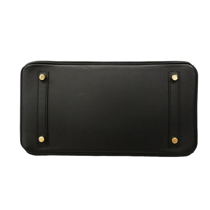 【6gb1126-g】エルメス ハンドバッグ バーキン30 ヴォーエプソン ブラック ゴールド金具 D刻印【中古】レディース