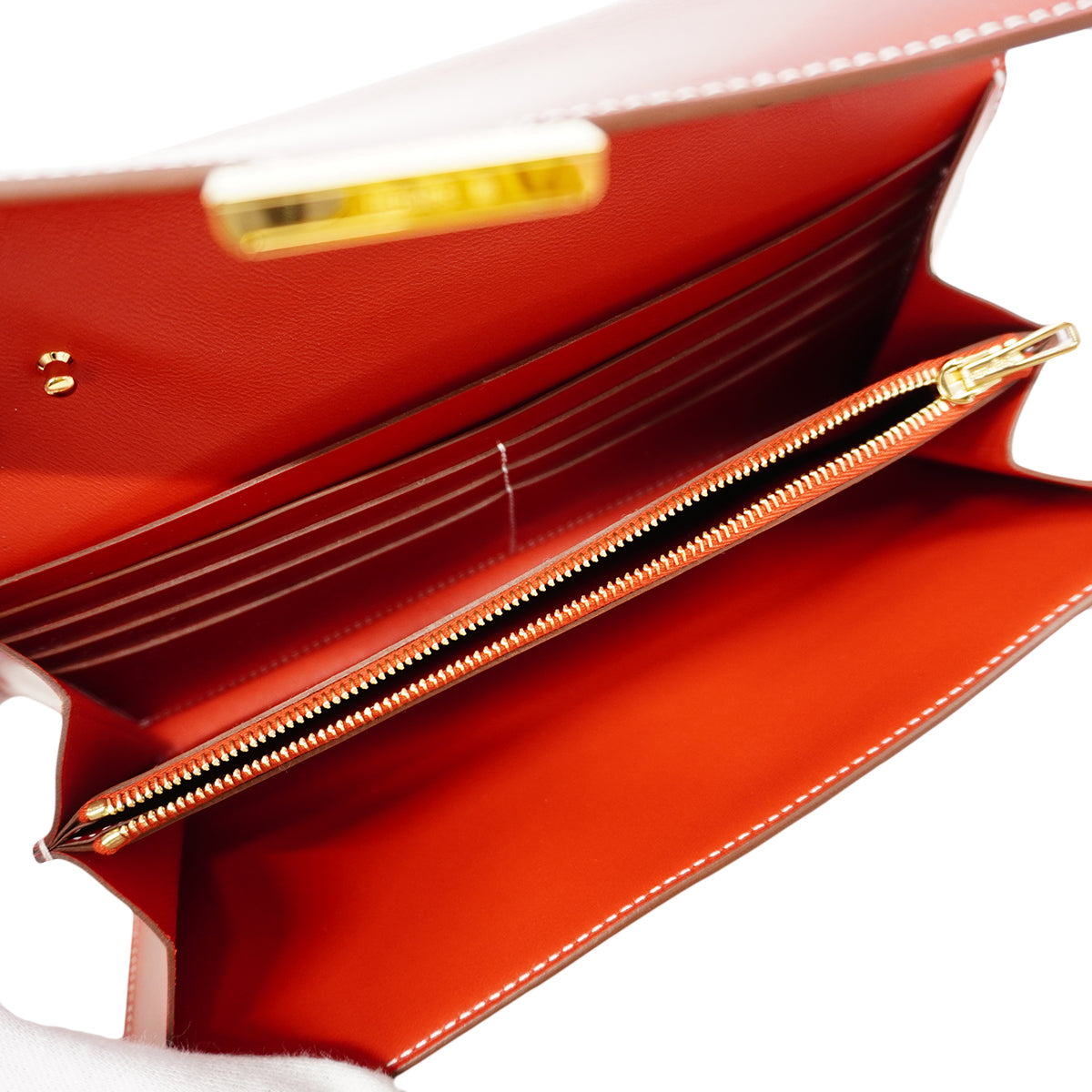 【6gb1133】エルメス ショルダーウォレット コンスタンストューゴー ボックスカーフ ルージュヴィフ ゴールド金具 K刻印【中古】レディース