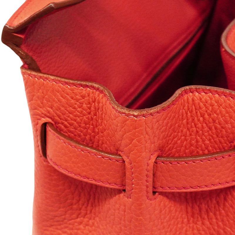 【6gb1134】エルメス ハンドバッグ バーキン30 トリヨンクレマンス ブーゲンビリア シルバー金具 X刻印【中古】レディース