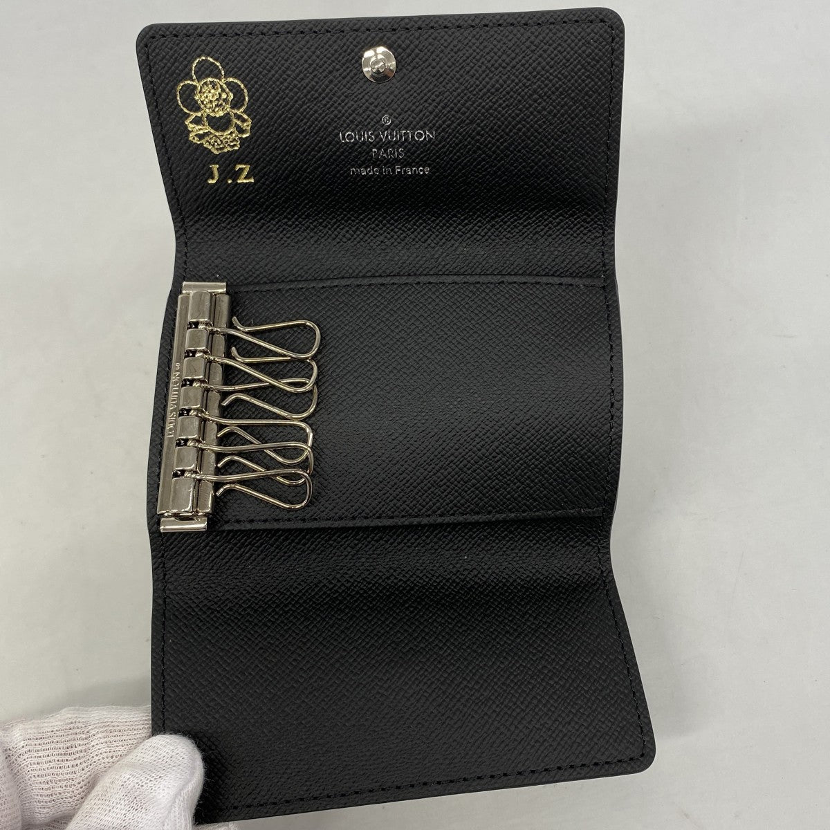 【6gb1159-k】ルイヴィトン キーケース ダミエ・グラフィット ミュルティクレ6 N62662 ブラック【中古】メンズ