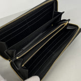 【6gb1184-k】グッチ 長財布 723784 レザー ブラック ゴールド金具【中古】レディース