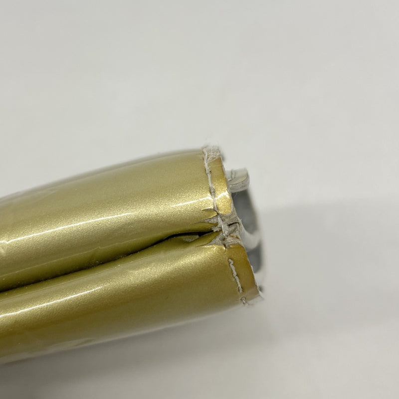 【6gb1188-k】ルイヴィトン 三つ折り財布 ヴェルニ ポルトモネビエカルトクレディ M91168 グリ【中古】レディース