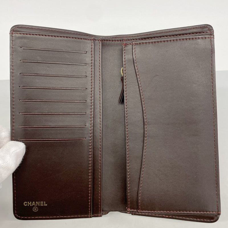 【6gb1201-k】シャネル 長財布 マトラッセ キャビアスキン ブラック ゴールド金具【中古】レディース