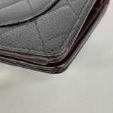 【6gb1201-k】シャネル 長財布 マトラッセ キャビアスキン ブラック ゴールド金具【中古】レディース