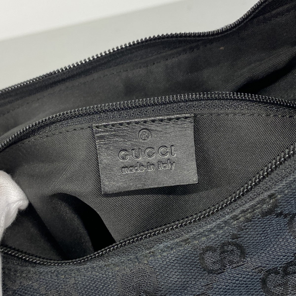 【6gb1203-k】グッチ ショルダーバッグ GGキャンバス 001 3386 キャンバス ブラック シルバー金具【中古】レディース