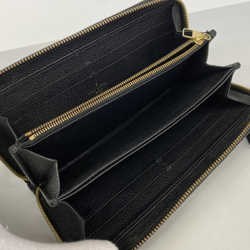 【6gb1244-k】ルイヴィトン 長財布 モノグラム・アンプラント ジッピーウォレット M60571 ノワール【中古】レディース