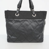 【6gb1245-k】シャネル トートバッグ パリビアリッツ レザー ブラック シルバー金具【中古】レディース