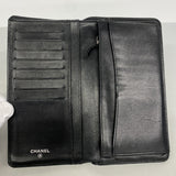 【6gb1255-k】シャネル 長財布 マトラッセ ラムスキン ブラック シルバー金具【中古】レディース