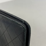 【6gb1255-k】シャネル 長財布 マトラッセ ラムスキン ブラック シルバー金具【中古】レディース