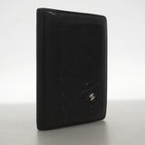 【6gb1279-k】シャネル カードケース カメリア ラムスキン ブラック シルバー金具【中古】レディース