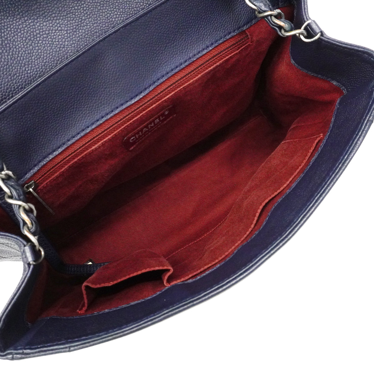 【6gb1298】シャネル ハンドバッグ マトラッセ チェーンショルダー レザー ネイビー シルバー金具 2wayバッグ【中古】レディース