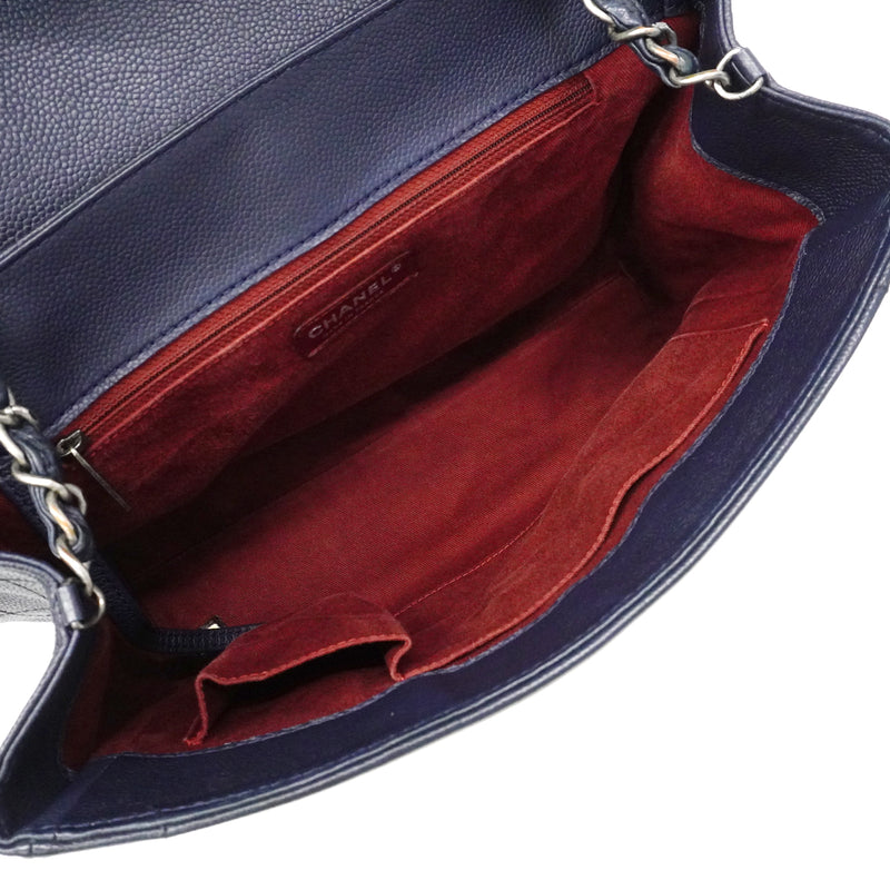 【6gb1298】シャネル ハンドバッグ マトラッセ チェーンショルダー レザー ネイビー シルバー金具 2wayバッグ【中古】レディース