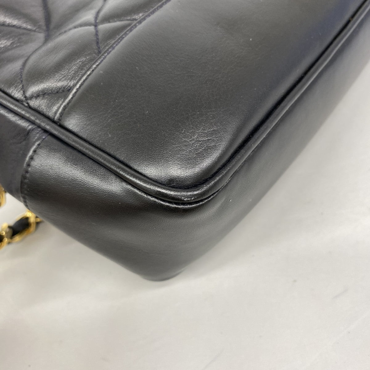 【6gb1333-k】シャネル チェーントート マトラッセ ラムスキン ブラック ゴールド金具【中古】レディース