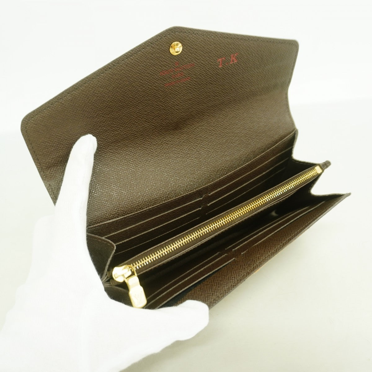 【6gb1473】ルイヴィトン 長財布 ダミエ ポルトフォイユサラ N63209 エベヌ【中古】レディース