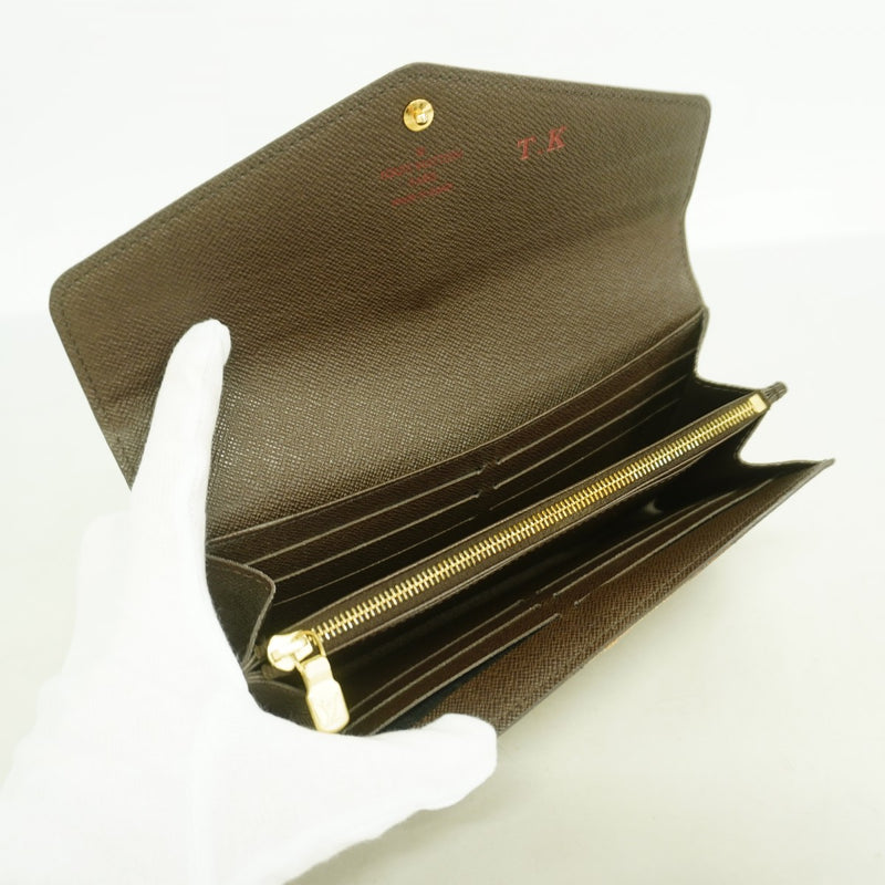【6gb1473】ルイヴィトン 長財布 ダミエ ポルトフォイユサラ N63209 エベヌ【中古】レディース