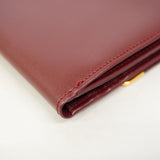 【6gb1543】カルティエ 長財布 マスト レザー ボルドー ゴールド金具【中古】レディース