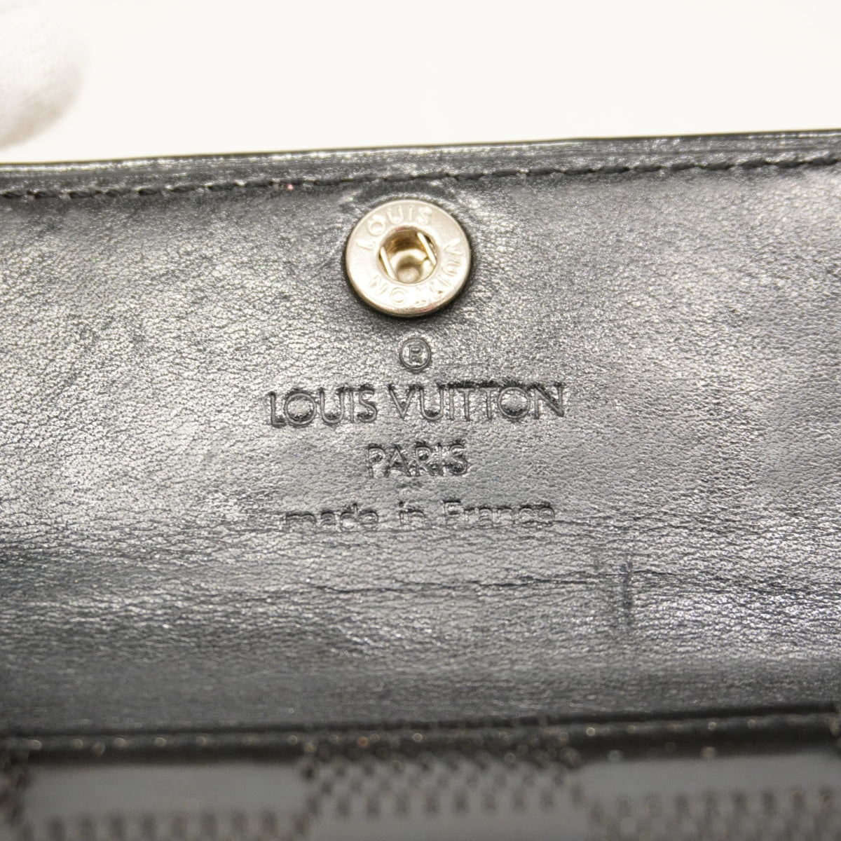 【6gb1578-k】ルイヴィトン カードケース ダミエ・ヴェルニ ラドロー M92134 ブラック【中古】メンズ