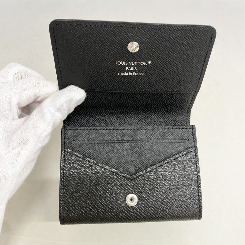 【6gb1611-k】ルイヴィトン 名刺入れ タイガ アンヴェロップカルトドゥヴィジットNM M64595 ブラック【中古】メンズ
