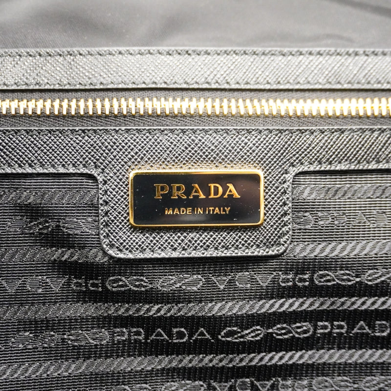 【6gb1652】プラダ トートバッグ テスート ナイロン ブラック ゴールド金具【中古】レディース
