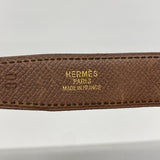 【6gb1686】エルメス ベルト コンスタンスベルト クシュベル グリーン ブラウン ゴールド金具 □A刻印【中古】レディース