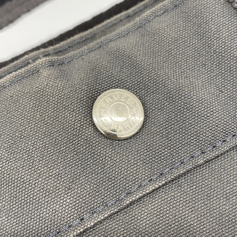 【6gb1706】エルメス トートバッグ フールトゥMM キャンバス グレー シルバー金具【中古】メンズ レディース ユニセックス