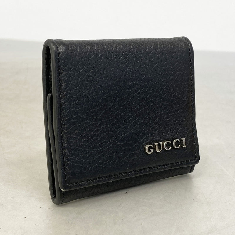 【6gb1733-k】グッチ コインケース 771160 レザー ブラック シルバー金具【中古】メンズ レディース ユニセックス