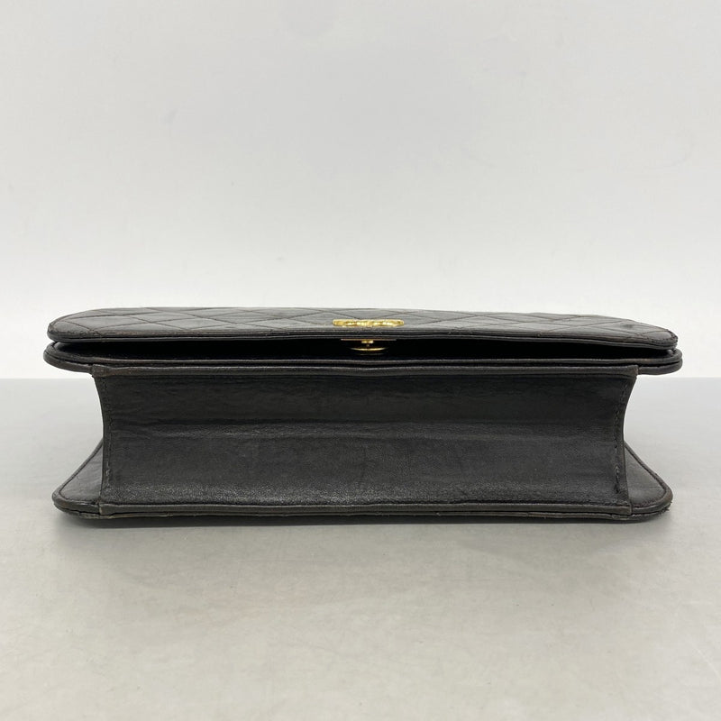 【6gb1758-k】シャネル ショルダーバッグ マトラッセ チェーンショルダー ラムスキン ブラック ゴールド金具【中古】レディース