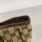 【6gb1830-k】グッチ トートバッグ GGキャンバス/シェリーライン 163805 キャンバス ブラウン ゴールド金具【中古】レディース