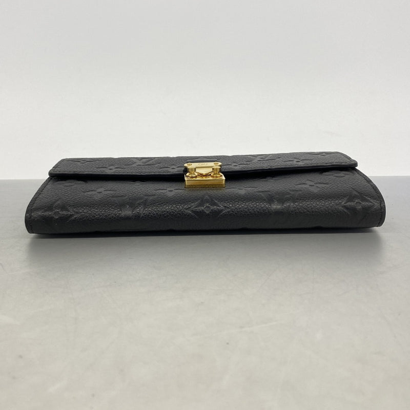 【6gb1840-k】ルイヴィトン 長財布 モノグラム・アンプラント ポルトフォイユサラメティス M82638 ノワール【中古】レディース