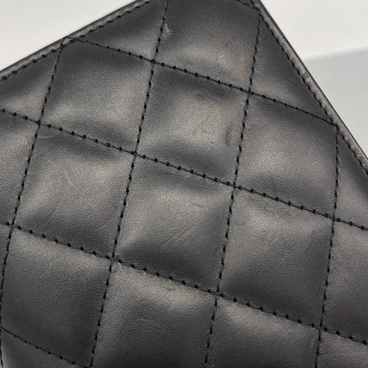 【6gb1854-k】シャネル 長財布 カンボン ラムスキン ブラック シルバー金具【中古】レディース