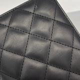 【6gb1854-k】シャネル 長財布 カンボン ラムスキン ブラック シルバー金具【中古】レディース