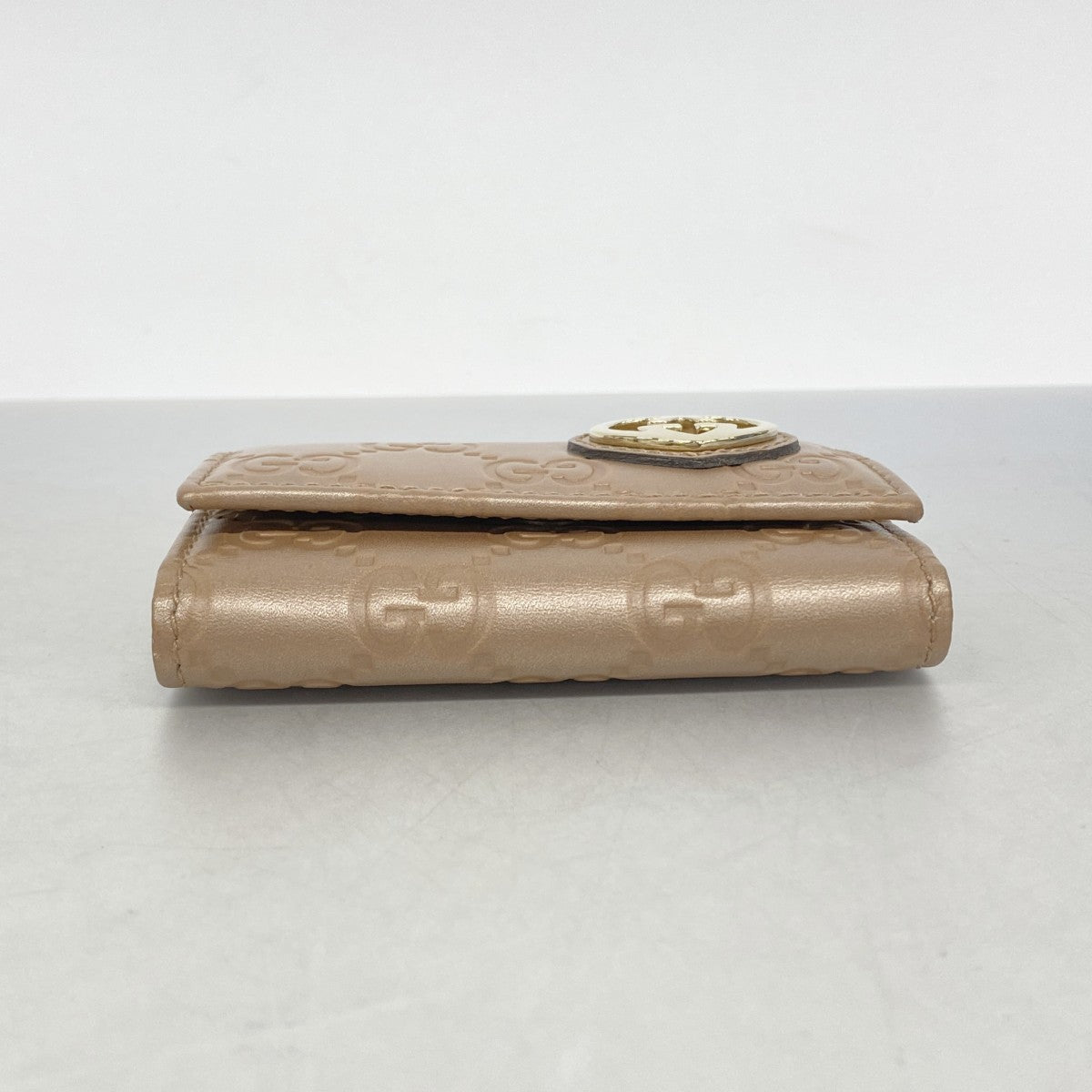 【6gb1878】グッチ キーケース グッチシマ 257217 レザー ピンク シャンパンゴールド金具【中古】レディース