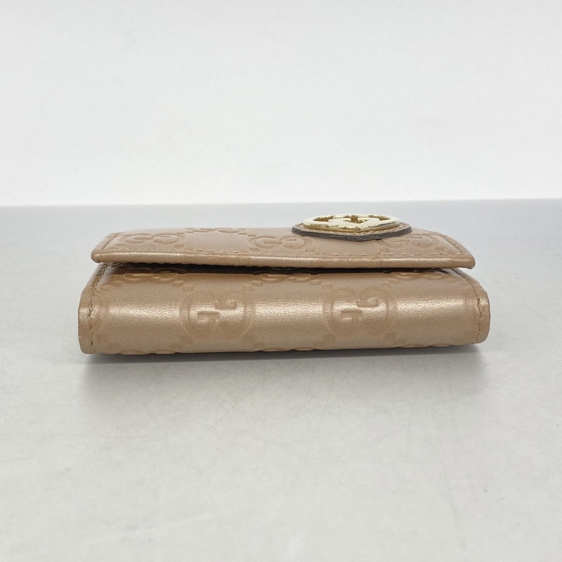 【6gb1878】グッチ キーケース グッチシマ 257217 レザー ピンク シャンパンゴールド金具【中古】レディース
