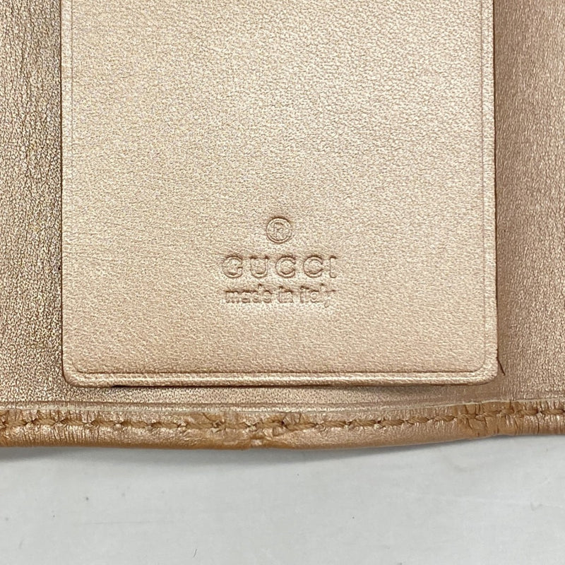【6gb1878】グッチ キーケース グッチシマ 257217 レザー ピンク シャンパンゴールド金具【中古】レディース