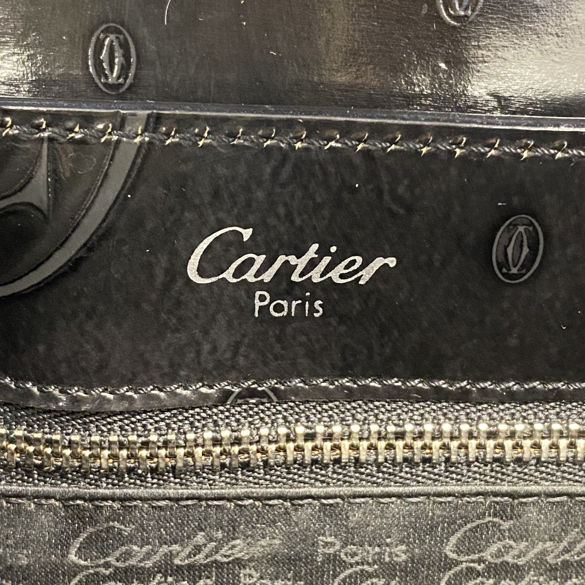 【6gb1903】カルティエ ショルダーバッグ ハッピーバースデー エナメル ブラック シルバー金具【中古】レディース