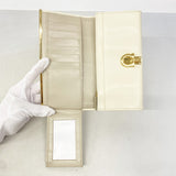 【6gb1917】サルヴァトーレフェラガモ 長財布 レザー パイソン ホワイト ゴールド金具【中古】レディース
