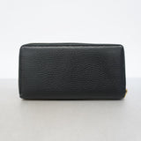【6gb1933】グッチ 長財布 GGマーモント 456117 レザー ブラック ゴールド金具【中古】レディース